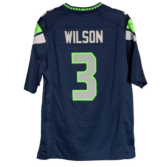 Seattle Seahawks Jersey Russell Wilson #3 Nike Authentic NFL On Field Men Large - Picture 9 of 9
